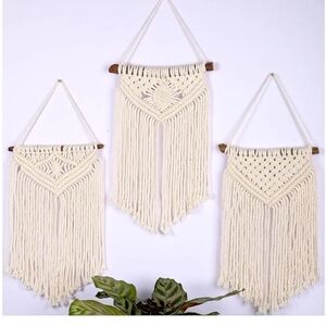 Handcrafted Cream Macrame Wall Hanging Set
